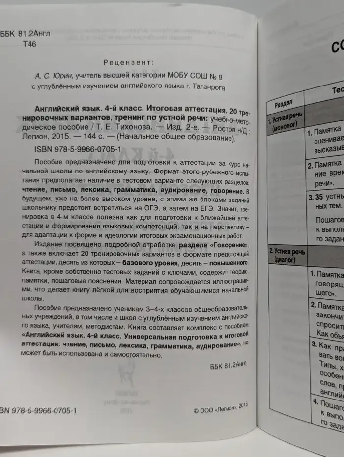 Английский язык. 4 класс. Итоговая аттестация. 20 тренировочных вариантов, устная речь
