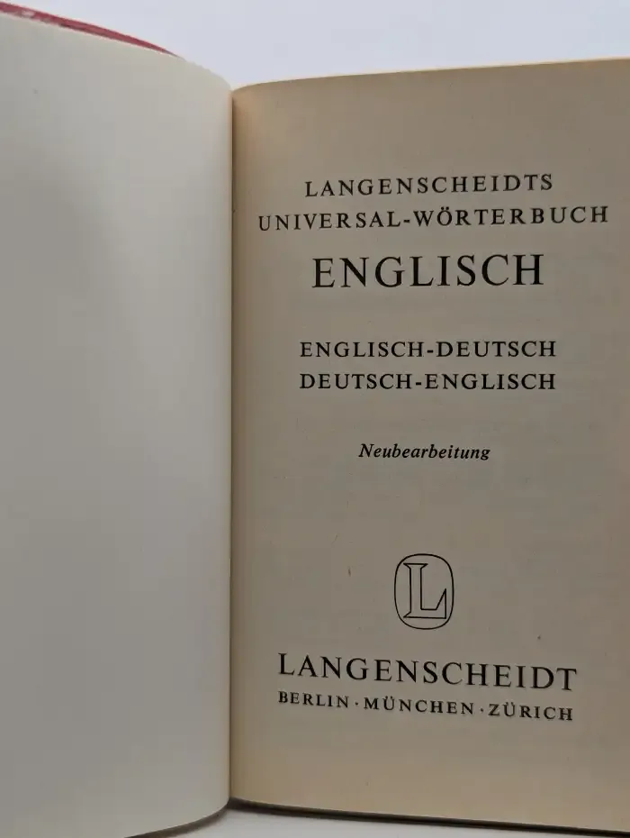 Langenscheidts Universal-Wörterbuch Englisch. Englisch-Deutsch. Deutsch-Englisch