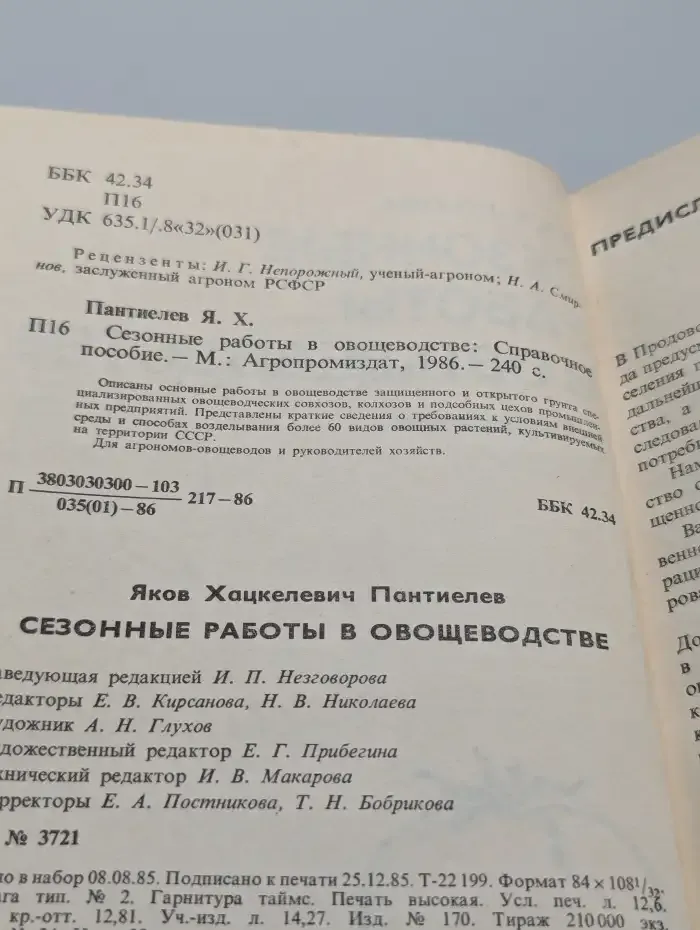Сезонные работы в овощеводстве