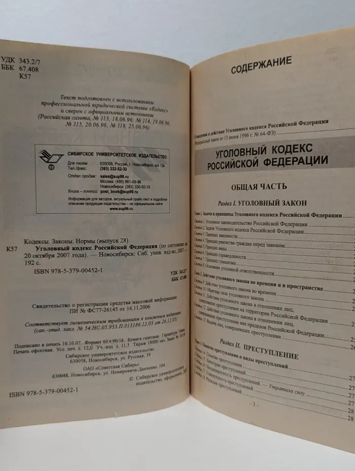 Кодексы. Законы. Нормы. Выпуск № 28. Уголовный кодекс Российской Федерации. По состоянию на 20 октября 2007 года