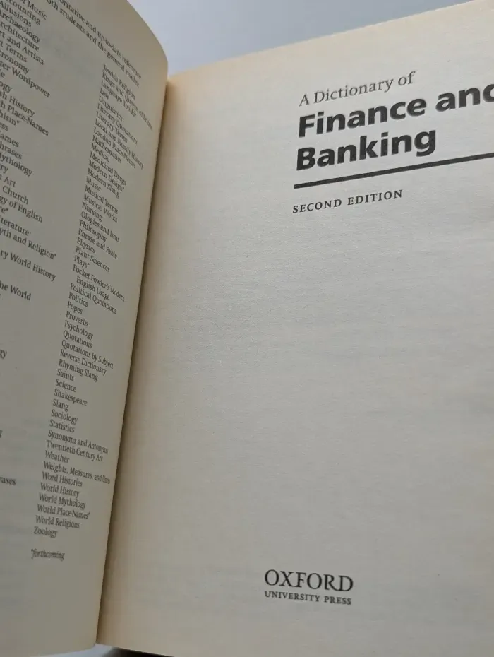 Oxford. Dictionary of Finance and Banking
